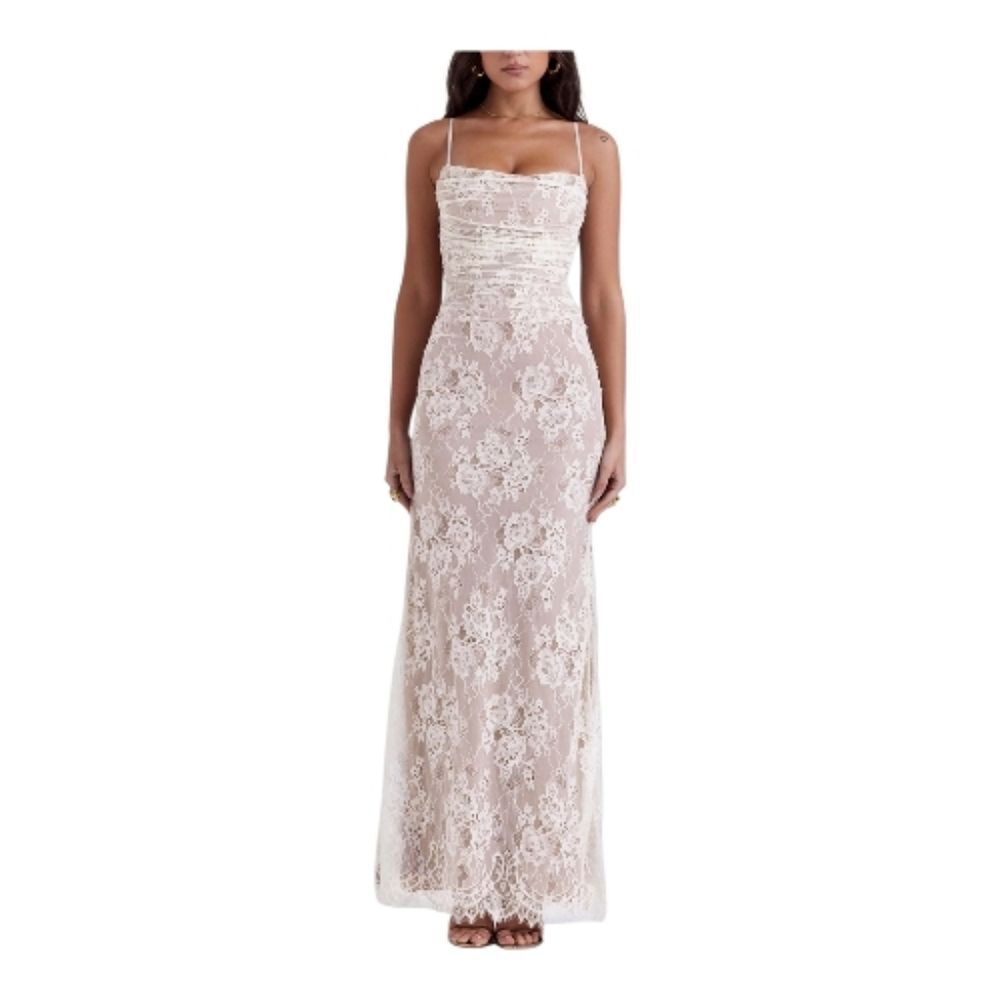 House Of CB Artemis vintage cream lace maxi dress Size XS